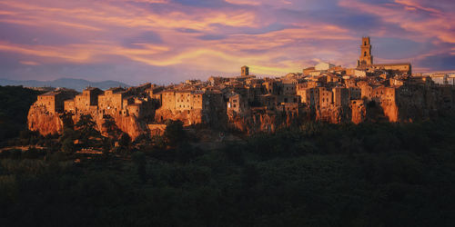 Scenic view of landscape against sky during sunset