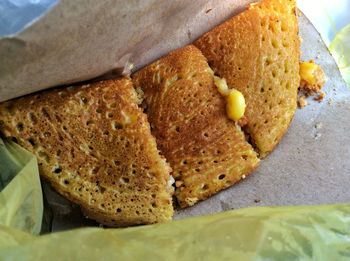 Close-up of bread in plate