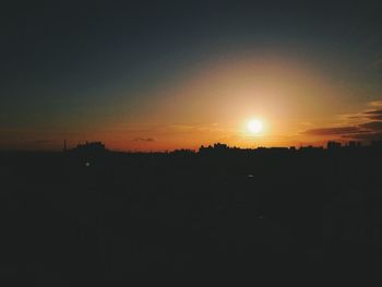 Silhouette of landscape at sunset