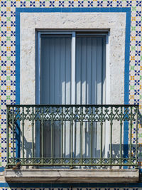 Closed door of building