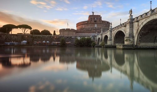 Reflection of buildings in water