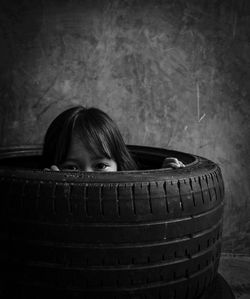 Portrait of kids play hide and seek