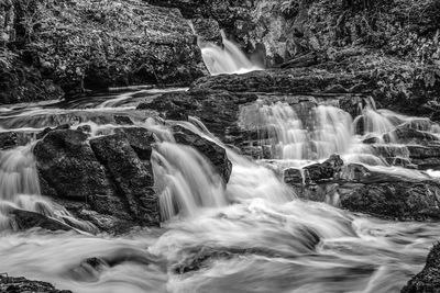 Scenic view of waterfall