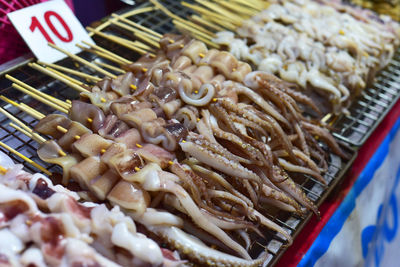 High angle view of food for sale at market