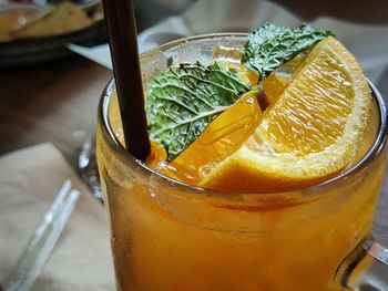 Close-up of drink on table