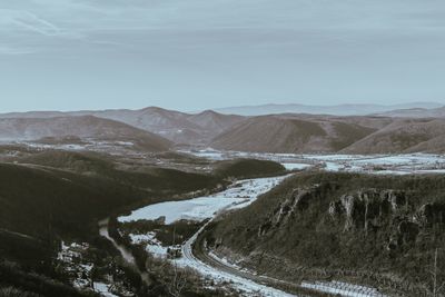 Scenic view of mountains against sky