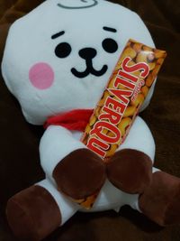 High angle view of text on table