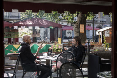 People sitting in restaurant