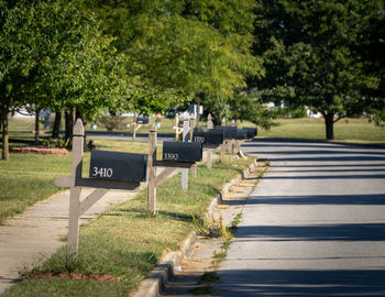 Mail boxes on street