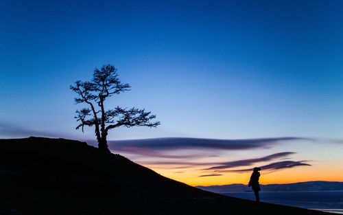 Scenic view of landscape against sky at sunset