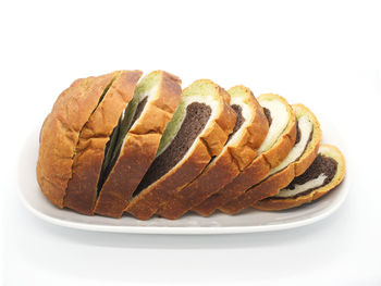 High angle view of bread in plate