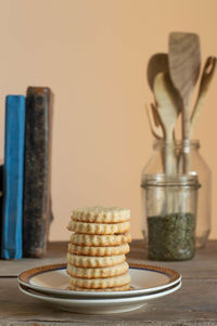 Close-up of cupcakes on table