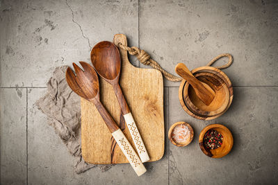 High angle view of food on table