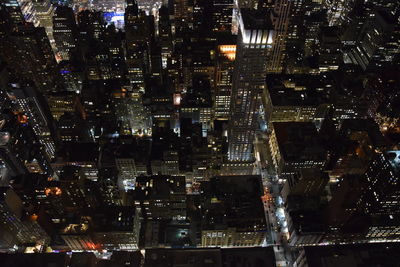 Illuminated cityscape at night