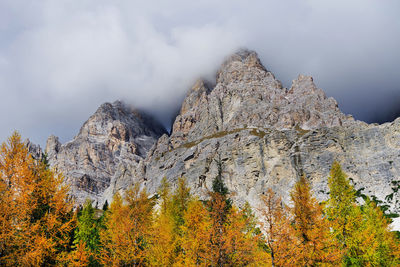 Scenic view of rocky mountains against sky