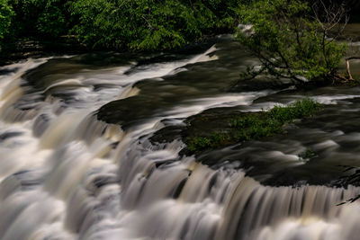 Stream flowing through rocks in forest