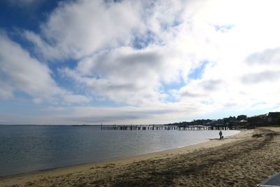 Scenic view of beach against sky