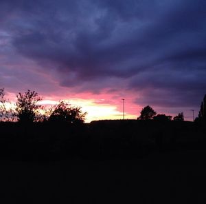 Silhouette of landscape at sunset