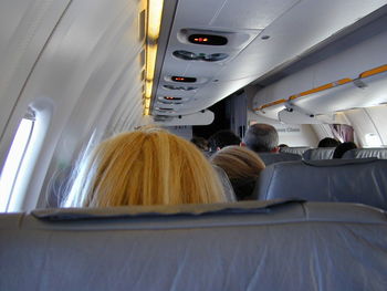 People traveling in airplane