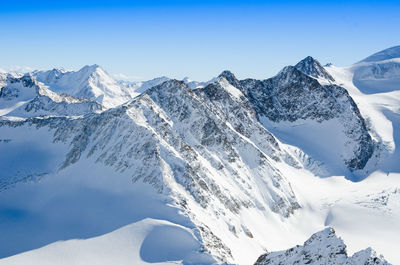 Scenic view of snowcapped mountains