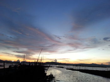 Scenic view of sea at sunset