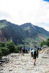 Man standing on rock formation