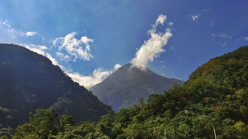 Panoramic view of mountains against sky