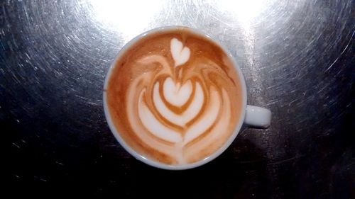 High angle view of coffee on table