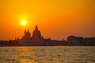 Sunset over santa maria della salute in venice