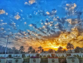 Scenic view of dramatic sky at sunset