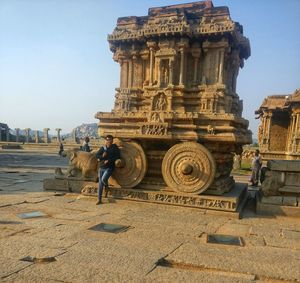 Tourists at historical building