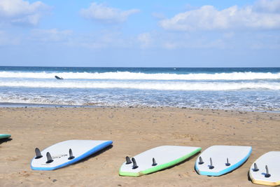 Scenic view of beach against sky