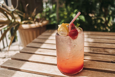 Close-up of drink on table