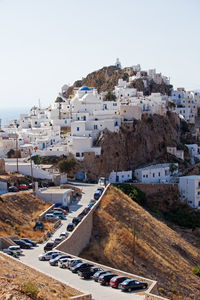 High angle view of serifos chora, greece