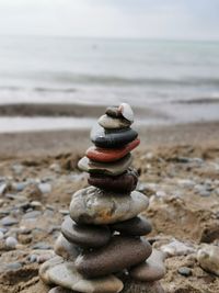 Stack of stones on beach