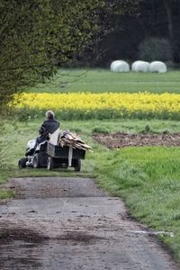 Man driving truck