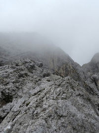 Mountain alpspitze via ferrata in garmisch-partenkirchen, bavaria, germany in summertime