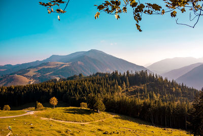 Scenic view of mountains against sky