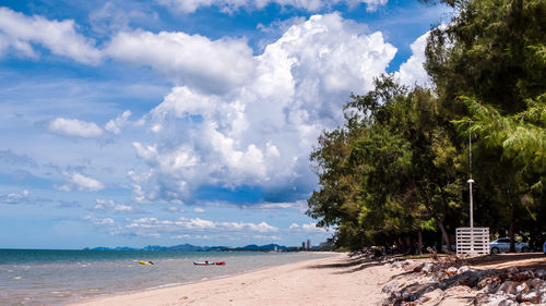 Scenic view of beach against sky