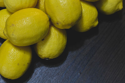 High angle view of fruits on table