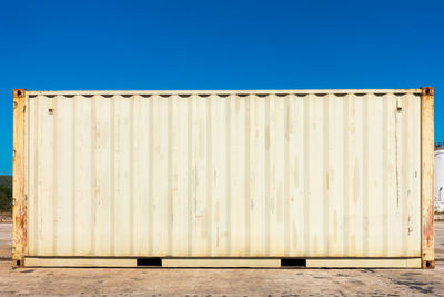 Metallic structure against blue sky