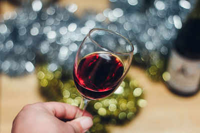  of red wine against shiny bokeh