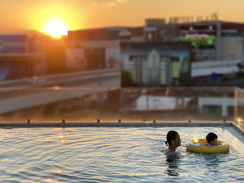 People in swimming pool