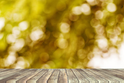 Close-up of wooden table