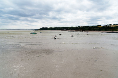 Scenic view of beach against sky