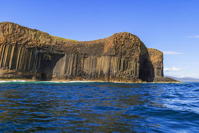 Basalt columns at fingal's cave at staffa island in scotland