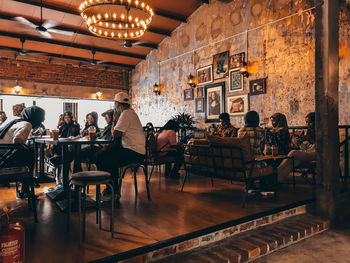 Group of people in restaurant