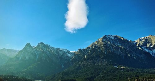 Scenic view of mountains at busteni