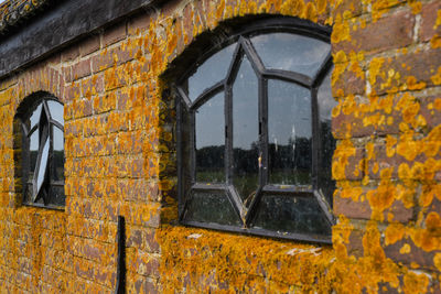 Low angle view of old  windows