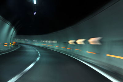 View of illuminated tunnel